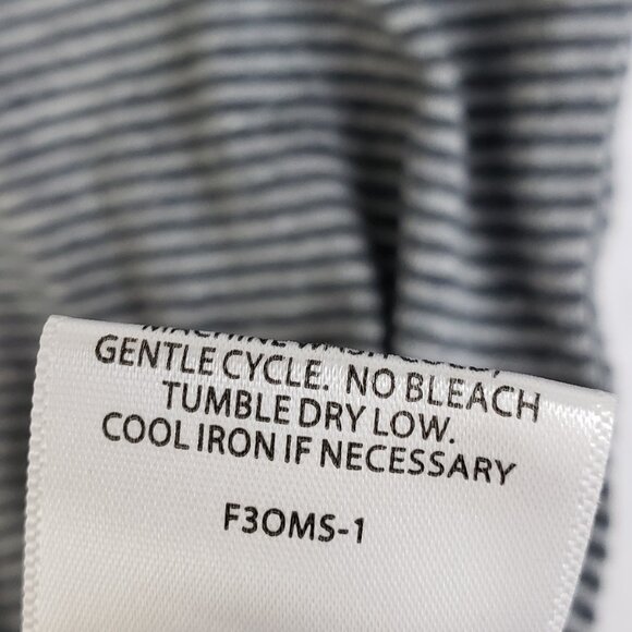 EILEEN FISHER Organic Cotton Striped Top 3/4 Sleeve size M Gray Lagenlook Casual - Picture 7 of 8